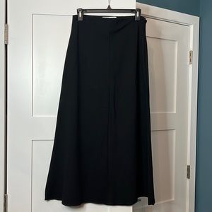 Zara black jersey A-line midi skirt